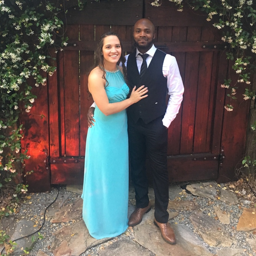 Light blue bridesmaids/prom dress